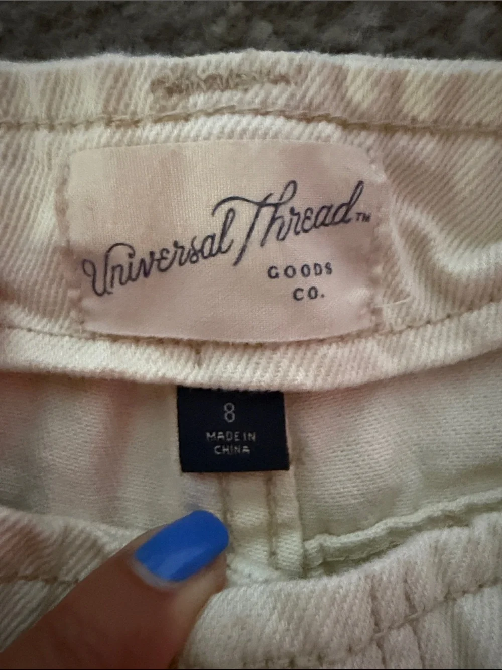 Universal Thread Cream Straight-Leg Jeans with Center Seams
